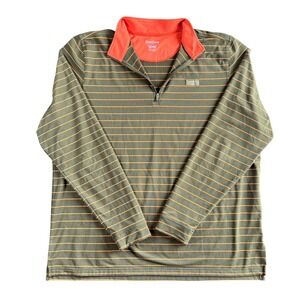 $100 Good Good Golf Mens 1/4 Zip Pullover Golfcore 2XL Green Orange